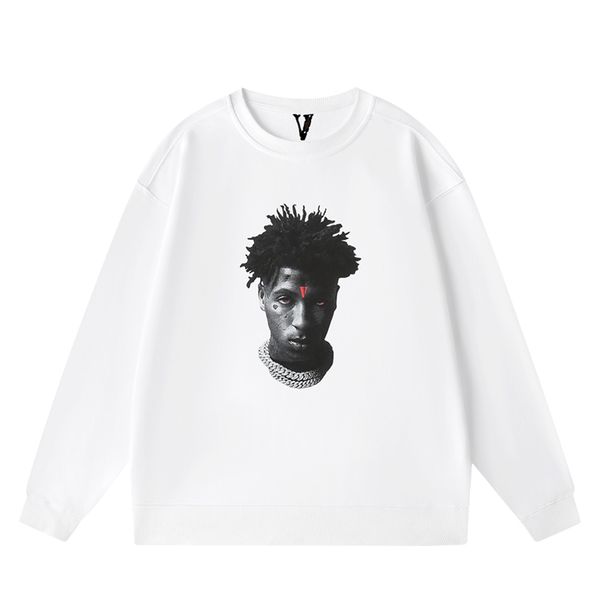 

vlone pullover men and women "v" rabbit letter print pullover fashion trend hip-hop casual brand men's luxury clothing street, Black