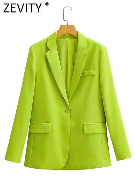 

women's suits blazers zevity women fashion single button blazer coat office notched collar long sleeve female outerwear chic veste suit, White;black