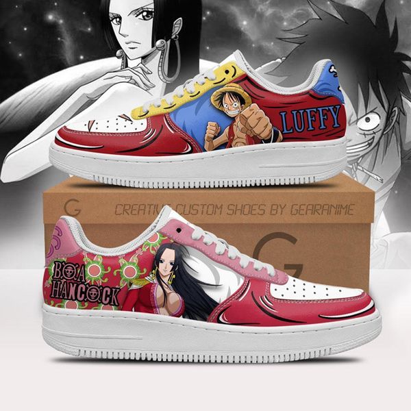 

fashion men women casual shoes boa hancock and luffy air anime sneakers italy classic low manga leather designer custom animes for fans spor, Black