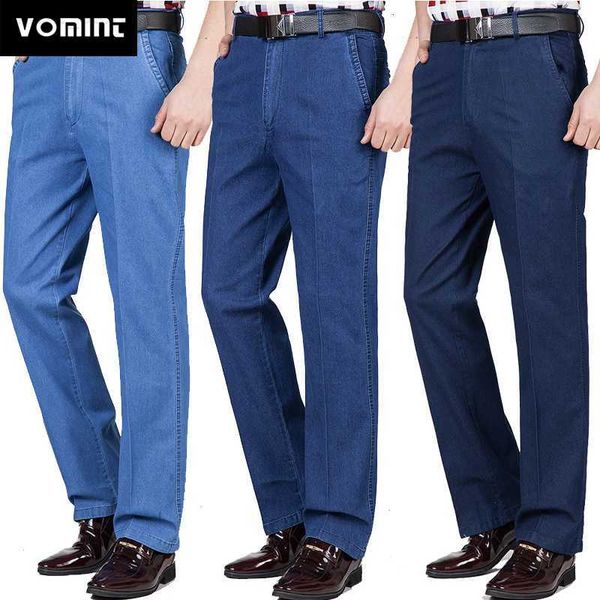 

men's mens jeans jeans autumn winter highwaisted elastic business casual trousers mens plus size men 230720 l230724, Blue