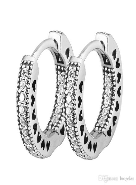 

compatible with pandora earrings 925 sterling silver earrings hoop earrings hearts for women european style jewelry original fashi2494597, Golden;silver