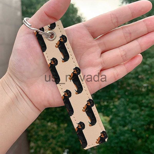 

keychains lanyards sausage dog lovers leather motorcycle dachshunds key chain strap key rings hanging holder bag wallet keychain hanging bag, Silver