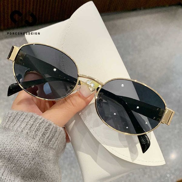 

korean version metal oval sunglasses female fashion ins small frame net red street p anti ultraviolet sunglasses male, White;black