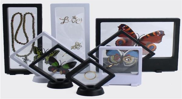 

suspended floating display case jewelry ring pendant display stand holder bague packaging box protect floating presentation case2229408, Black