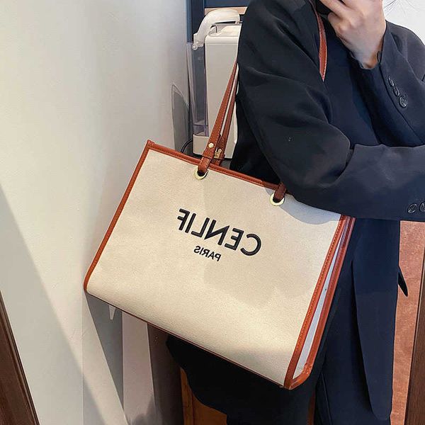 

women's new shoulder bag large capacity fashion trendy canvas tote bag