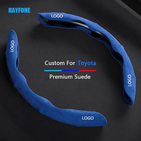 

custom car steering wheel cover suede for toyota camry corolla c-hr prado rav4 prius vios yaris reiz crown internal accessories