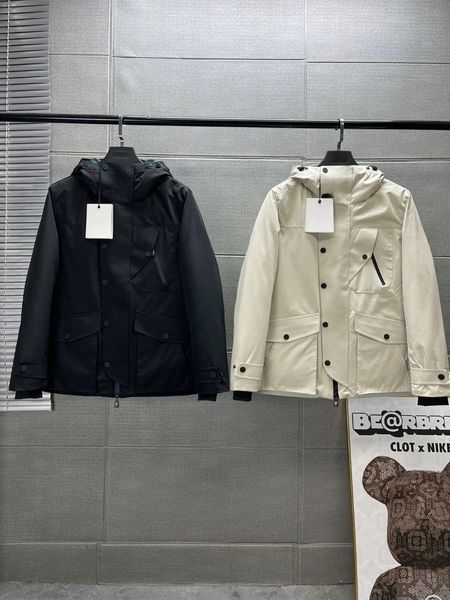 

men's and women's outdoor tooling large pocket down jacket windproof jacket functional tooling business casual down jacket, Black