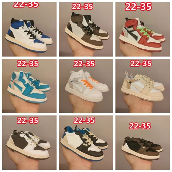 

designer kids shoes athletic sneakers jumpman 1s baby outdoor skateboard sneakers 1 1s patchwork breathable boy girl leather orange black to