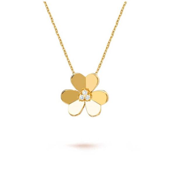 

frivole pendant necklace 3 leaf clover multiple specifications styles gold rose silver crystal diamond mini small
