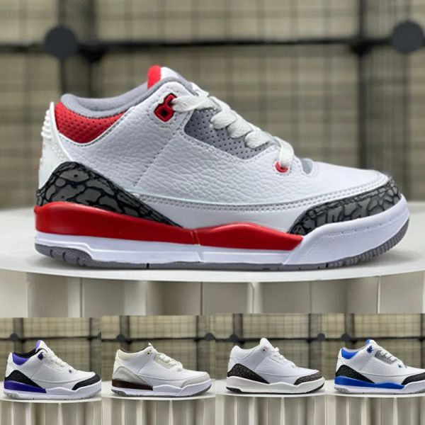 

bred 3 3s big kids shoes jumpman ma maniere pn children boy girls youth sneakers toddlers size 24-35, Black