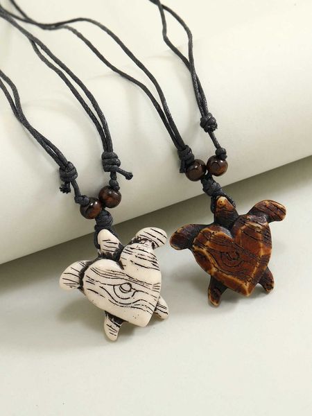 

men's accessories 2pcs men sea turtle charm necklace plastic party, Silver