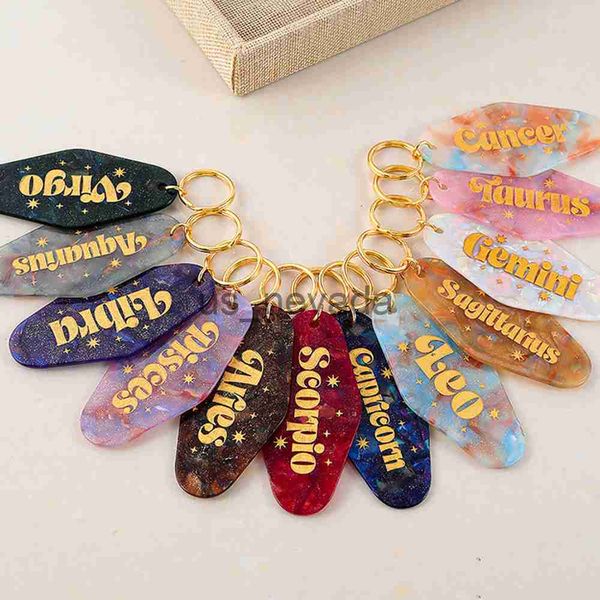 

keychains lanyards personalized zodiac motel keychain j230724, Silver