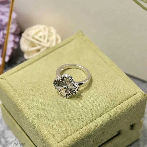 

four clover ring natural shell gemstone gold plated 18k for woman designer, Silver