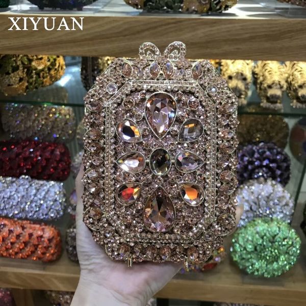 

evening bags woman party prom wedding rose gold blue red green crystal clutch bag purse wallet diamond chain clutches shoulder 230724