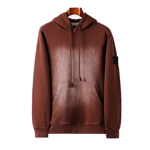 

American Men's High Street Hooded Heavy Loose Cotton Sweater Old Terry Autumn And Winter Long-Sleeved Sweatshirt, Red