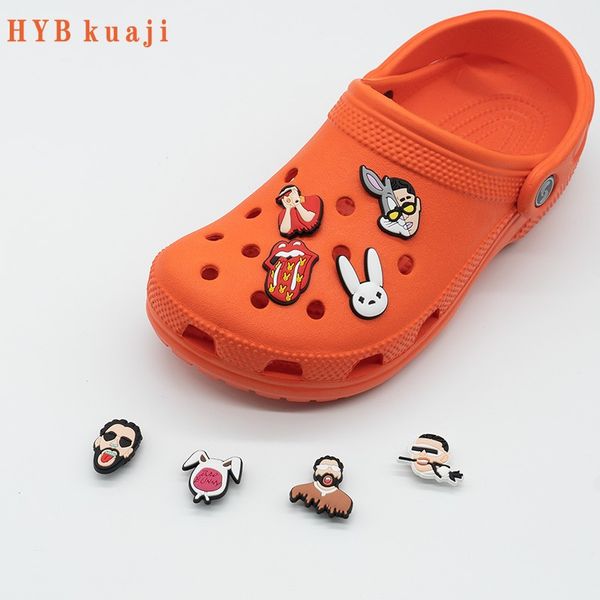 

hybkuaji bad bunny shoe charms wholesale shoes decorations pvc buckles for shoes 170-77-86, White;pink
