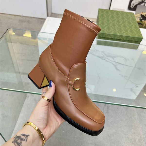 

winter boots 2023 fashion women vintage decorative leather cotton cloth wool warm keeping high heel thick sole snow flat socks shoes 02-03, Black