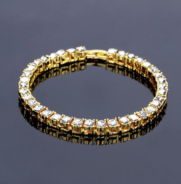 

fashion men hip hop tennis bracelet jewelry iced out fhinestone rock style silver gold miami cuban link chain bracelets for mens5647129, Golden;silver