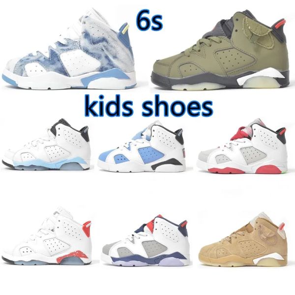 

toddlers jumpman 6s unc kids shoes 6 boys basketball red oreo youth shoe athletic trainers infants sneakers designe trainer outdoor baby spo, Black