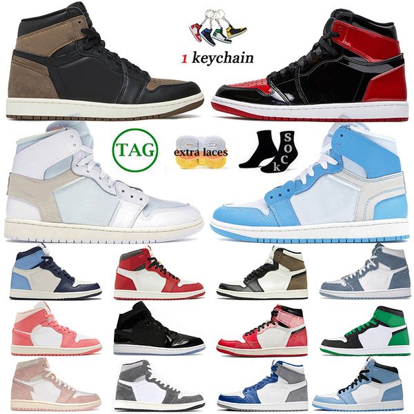

mens 1 og 1s high basketball shoes scotts jumpman patent bred chicago lost and found spider-verse palomino university blue lucky green mens