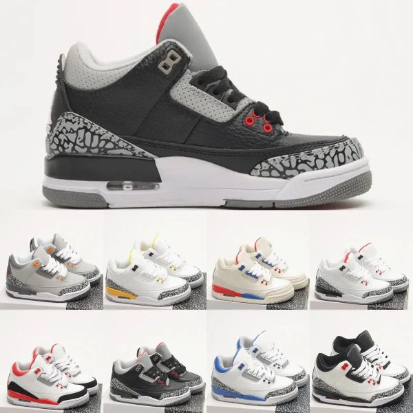 

kids shoes basketball 3s toddler sneakers 3 designer sport high boys girls children iii sneaker runner trainers kid youth infatns baby outdo, Black