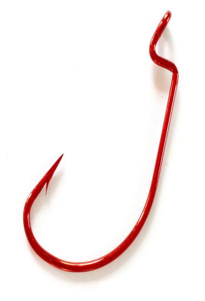 

500pcs red offset hooks fishing hook crank worm sharphook size 850 pesca1914587