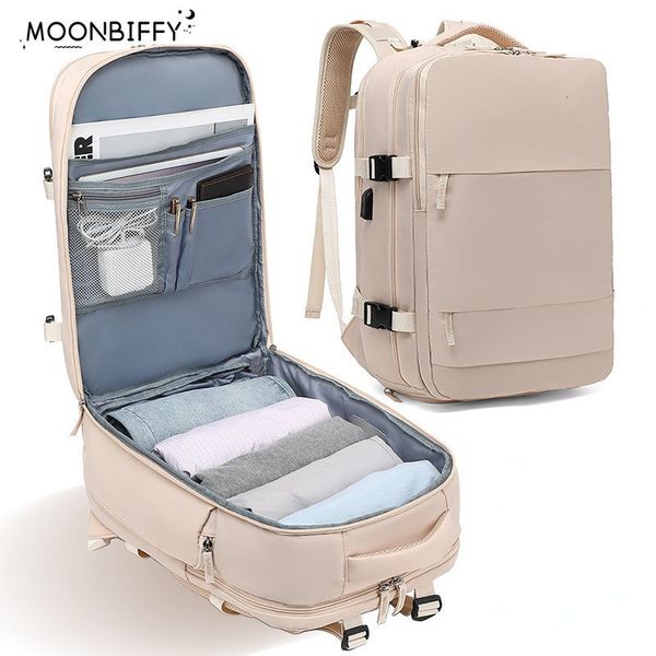 

school bags travel business backpack women 15 6inch teenage girl usb charging lapindependent shoe bag outdoor 230724