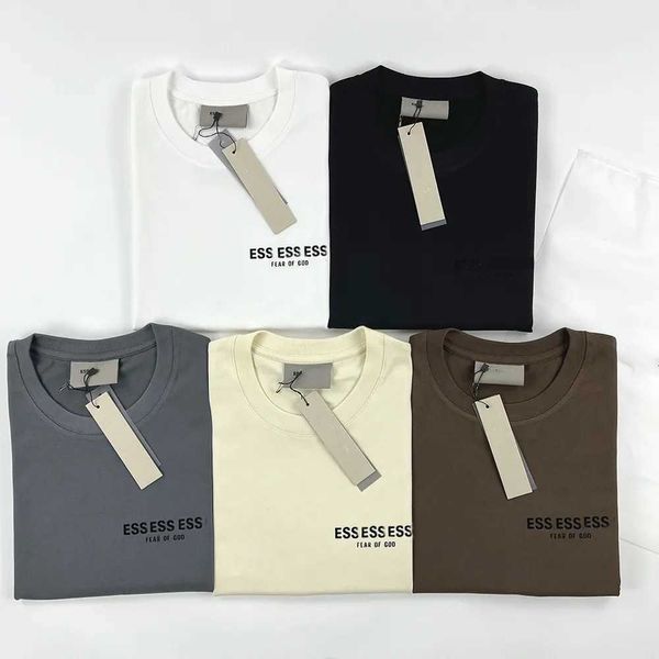 

mens womens designer essentail t shirt essen shirt cotton sports fashion summer round neck street style tide essent shirts clothing apparel, White;black