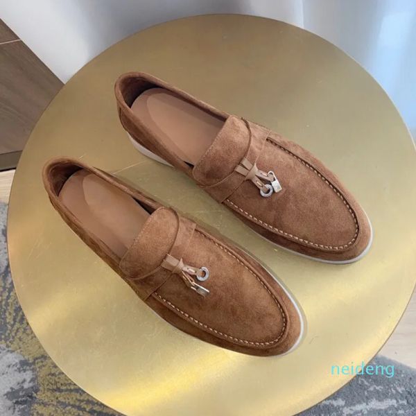 

2021 and fall women dress shoes flat heel black cashmere round toes medium couple womens man genuine leather shoe 35-46 size txo