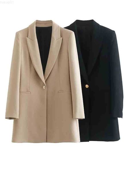 

women's suits blazers traf long blazer women coat 2023 spring elegant office lady blazers metal button long sleeve jacket female outwea, White;black