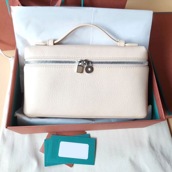 

mens designer loro piana extra pocket l19 hand bag womens calfskin tote clutch shoulder cosmetic bags lady luxury purse hobo toiletry pochet