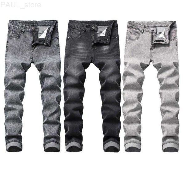 

men's jeans mens stretch slim style north american denim pants fashion casual l230724, Blue
