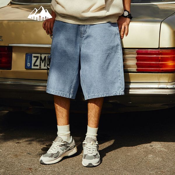 

men's shorts inflation vintage denim shorts man loose straight washed jeans shorts male plus szie 230721, White;black
