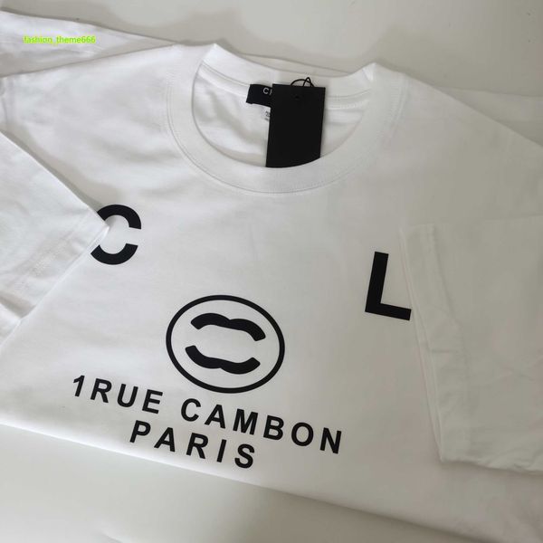 

women's t-shirt italy designer version luxury brands cotton europe sports shoes print graphic applique men womans two c black white cha
