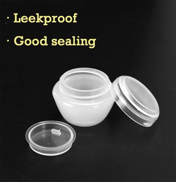 

10pcsset refillable cream jar plastic mushroom shape face cream boxes lotion cosmetic bottle container spoon portable storage box4380336
