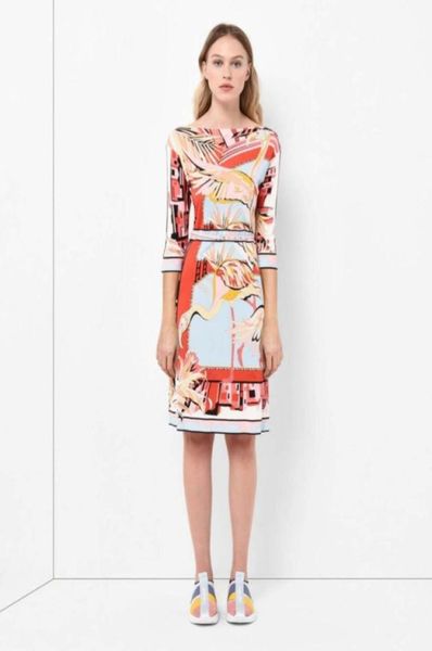 

ladies039 fashion show beautiful print half sleeve elastic knitted silk jersey slim dress20994389781701, Black