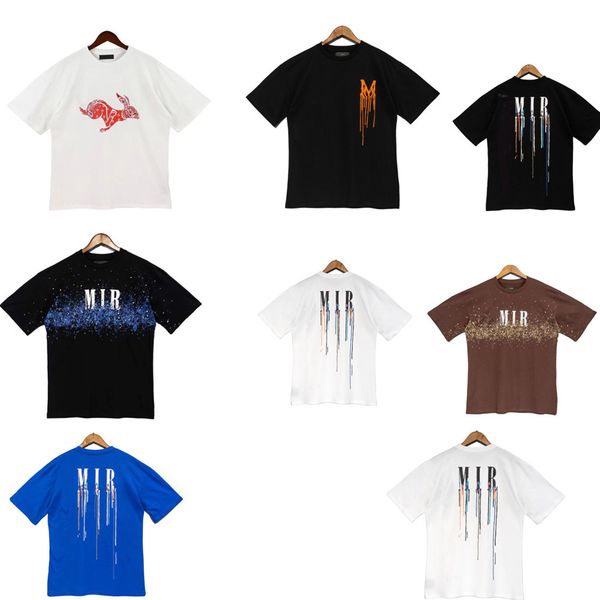 

summer designer shirt shirts men mans designer amiiris graffiti t-shirts printed fashion man t-shirt cotton casual tees short sleeve luxury, White;black