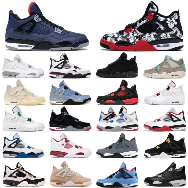 

mens womens basketball shoes 4s jumpman desert moss red thunder shimmer motorsports alternate white oreo taupe haze black cat men women