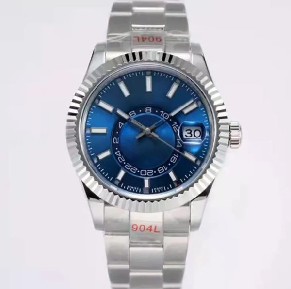 

u1 aaa navy st9 steel mens watches blue gmt automatic movement dial sapphire calendar monthly 42mm watch stainless sky dweller 326934 skydwe, Slivery;golden