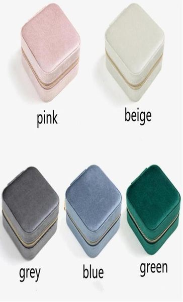 

velvet jewelry boxes small travel jewellery case packaging organizer display cases rings earrings necklaces storage box5390800, Black;white