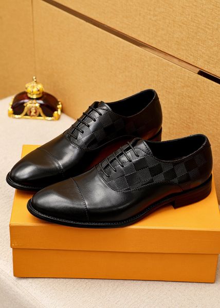 

2023 men dress shoes fashion genuine leather business office work formal oxfords male brand designer party wedding flats size 38-46, Black