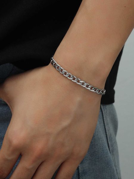 

men's accessories men minimalist chain bracelet, Black