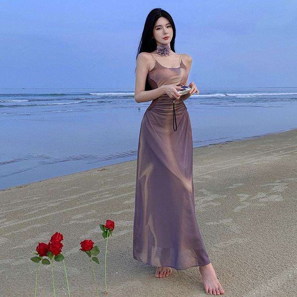 

city island diary oil painting date dress for women summer seaside resort style colored fold strapless, Black;gray