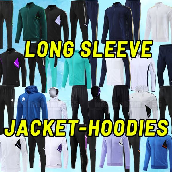 

long sleeve benzema soccer tracksuits 23 24 football shirt vini jr camavinga tchouameni alaba hazard modric kroos real madrids hoodies jacke, Black