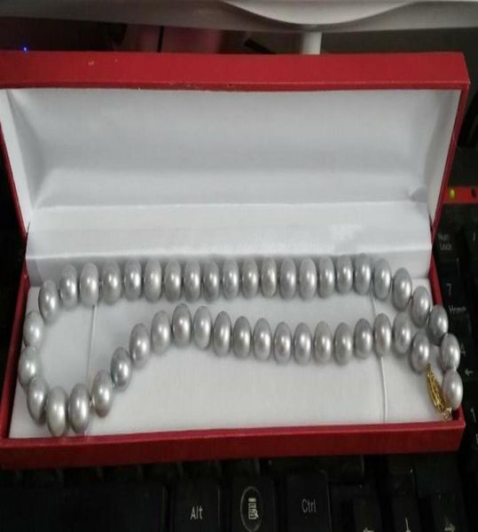 

gorgeous 18inch natural 910mm tahitian gray pearl necklace 14k gold clasp5187059, Silver