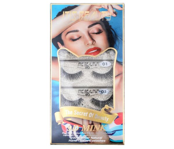

9d false eyelash 3d mink lash 25mm long eyelash extension fake lashes retail package it039s beauty 10pairspack9983790