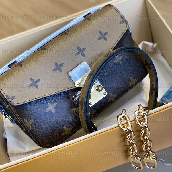 

10a mirror quality designers metis east west bag womens chain messenger pochette bag luxurys reverse canvas handbags crossbody brown shoulde