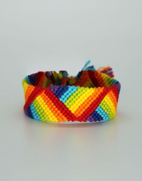 

rainbow pride gay lesbian bracelet handmade braided rope wrist adjustable length bangles for woman men jewelry8865582, Golden;silver