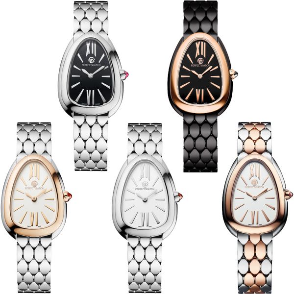 

women's watch designer watch snake quartz movement stainless steel band sapphire glass waterproof, Slivery;brown
