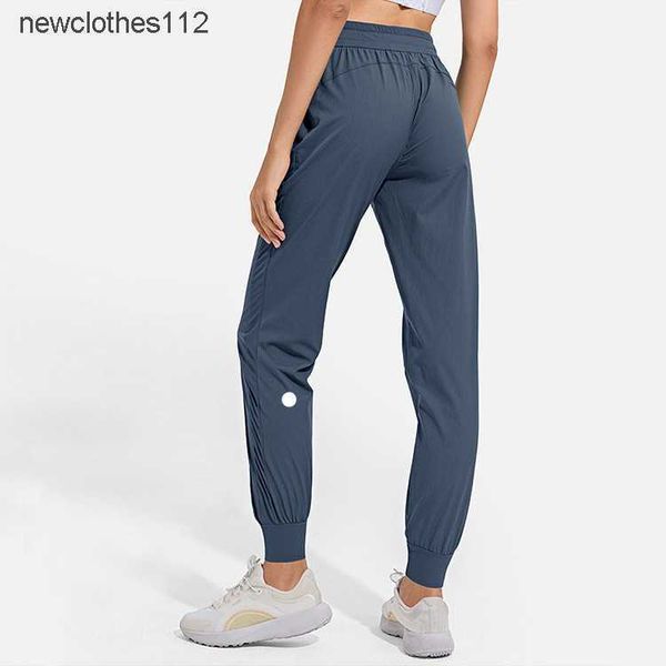 

ll women jogging yoga ninth pants pocket fitness soft high waist hip lift elastic casual drawstring legs sweatpants 2023, Blue